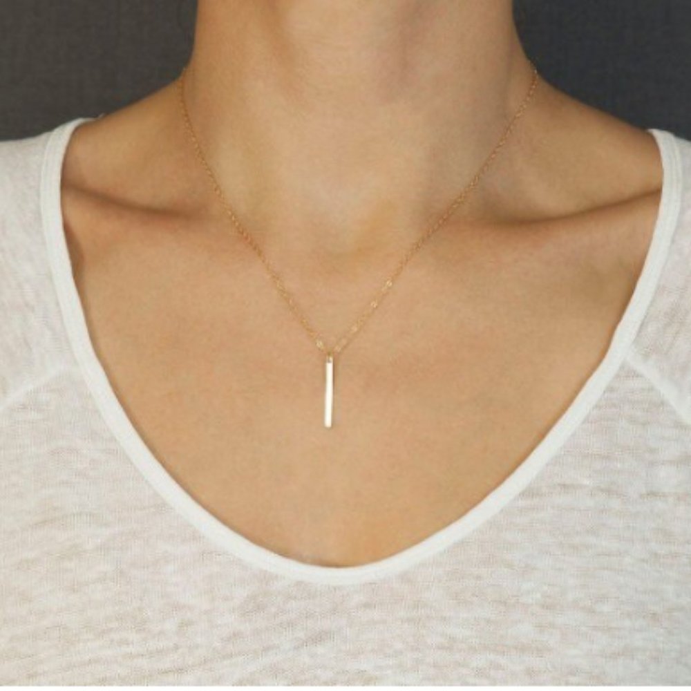 Minimalist Dainty Bar Layering Boho Indie Necklace - Picture 2 of 5
